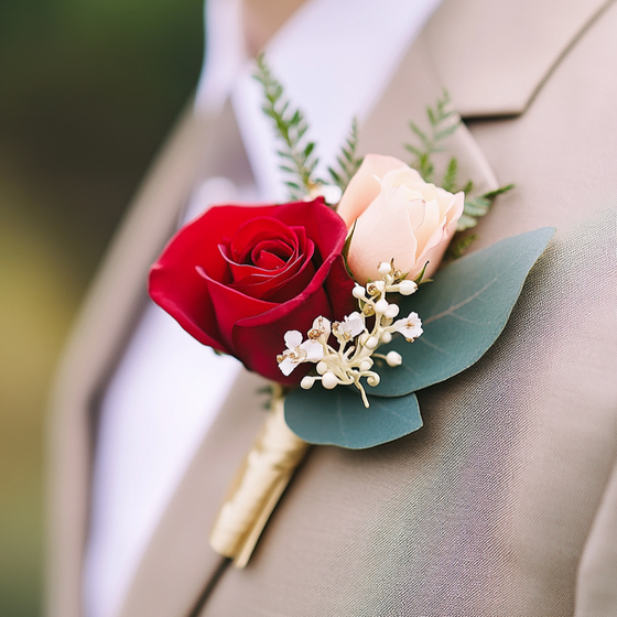 Rosewood Ruby Floral Buttonhole