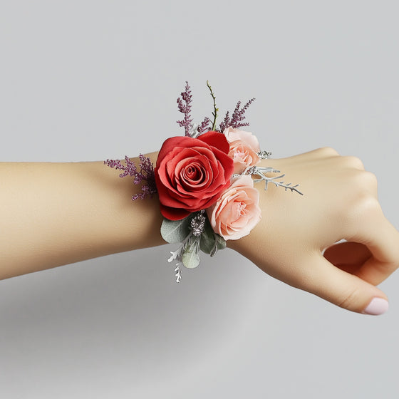 Rosewood Ruby Floral Wrist Corsage